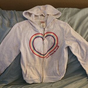 Wonder Nation White Girls Jacket w/ hood and inside pockets size 7/8
